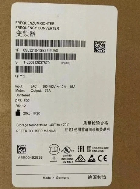 

Brand New 6SL3210-1SE27-5UA0 6SL3210-1SE31-5UA0 6SL3210-1SE23-2UA0 05447976 8253870 BG1.5 Fast Delivey