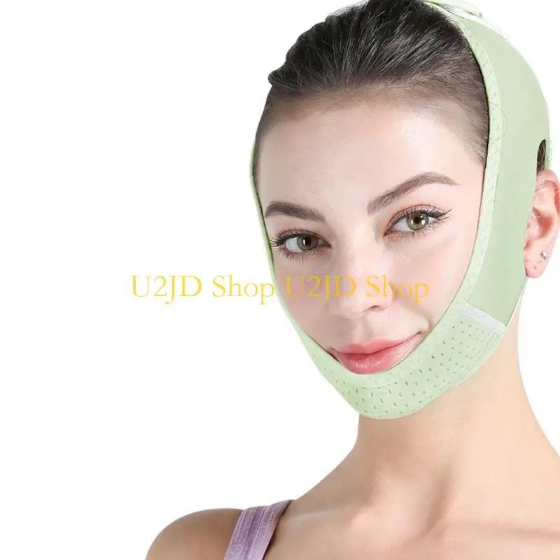 U2JD เครื่องมือความงามที่ระบายอากาศได้สำหรับการปรับใบหน้าปรับสาย V สายรัดคางปรับได้