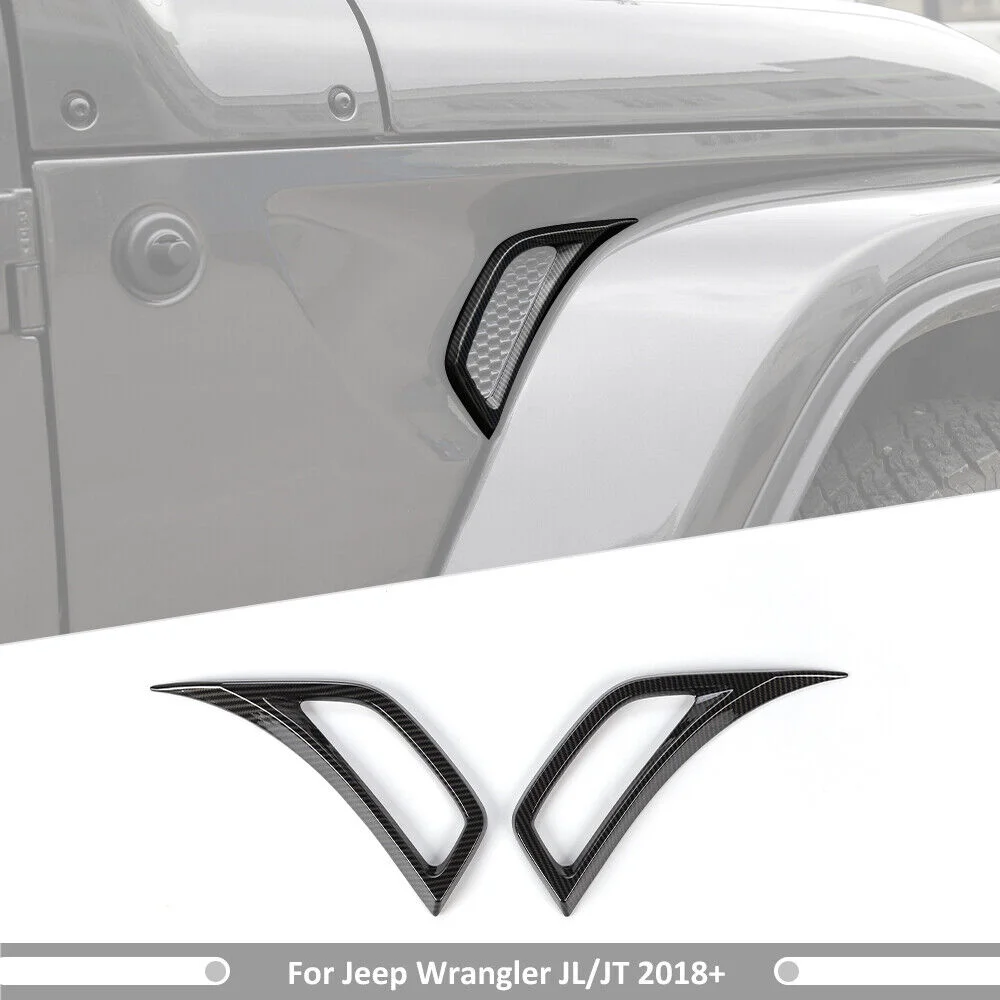 

Air Vent Outlet Cover Trims 2PCS ABS Direct Fit Vent Trim Carbon Fiber for Jeep Wrangler JL JT 2018+ Car Interior Decor