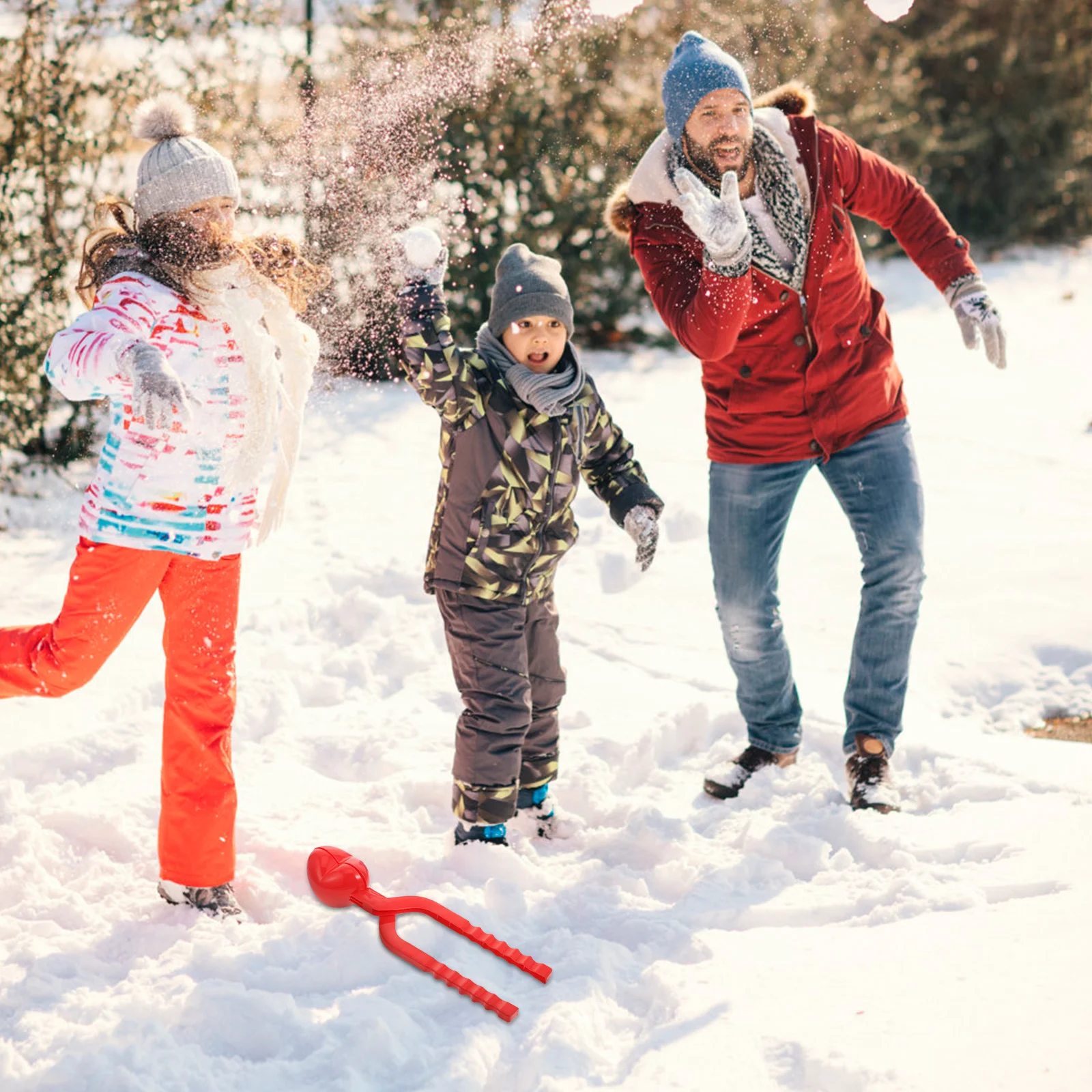 2 pçs clipes forma de coração ao ar livre inverno luta brinquedo plástico fazendo ferramenta para crianças clipes de jogo de campo de neve