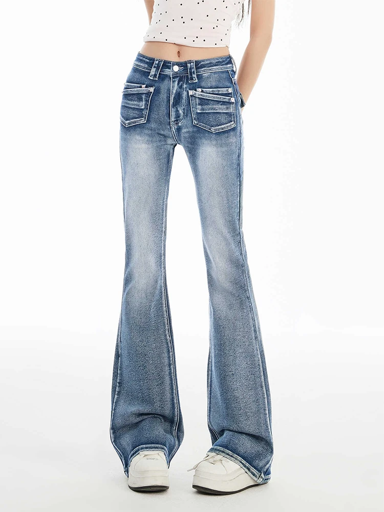 2025 Herfst Winter Dames Denim Flare Broek Hoge Taille Jean Bell Bottom Y2k Cowbow Nieuw in Kpop Vintage Hoge Kwaliteit Jeans Gyaru