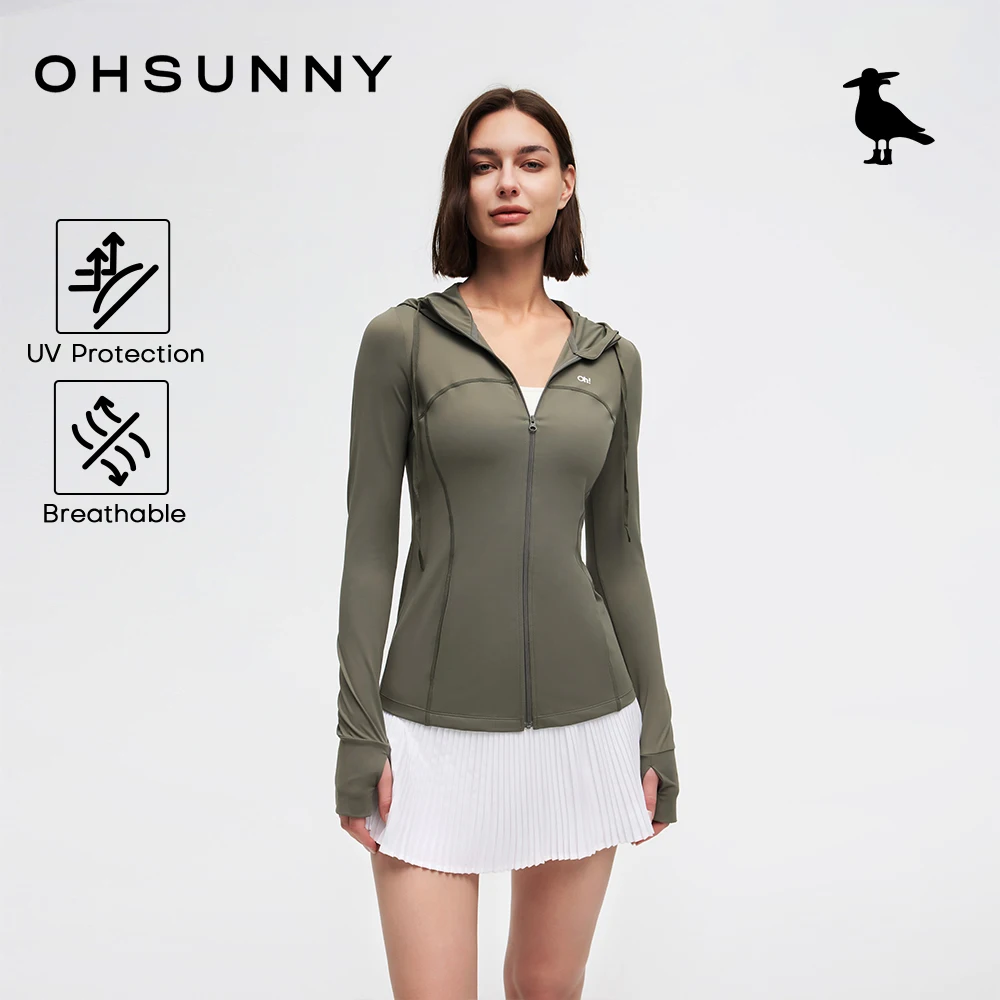 

OhSunny Hiking Jackets Sun Protective Clothing,Women Breathable Slim Fit Jacket Anti-UV Long Sleeve Yoga Coat for Summer Outdoor