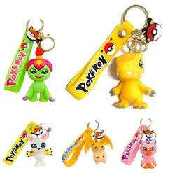 Digimon Adventure Anime Figure Agumon Tailmon Palmon PVC Keychain Bag Keyring Ornament Accessories Children's Toys Birthday Gift