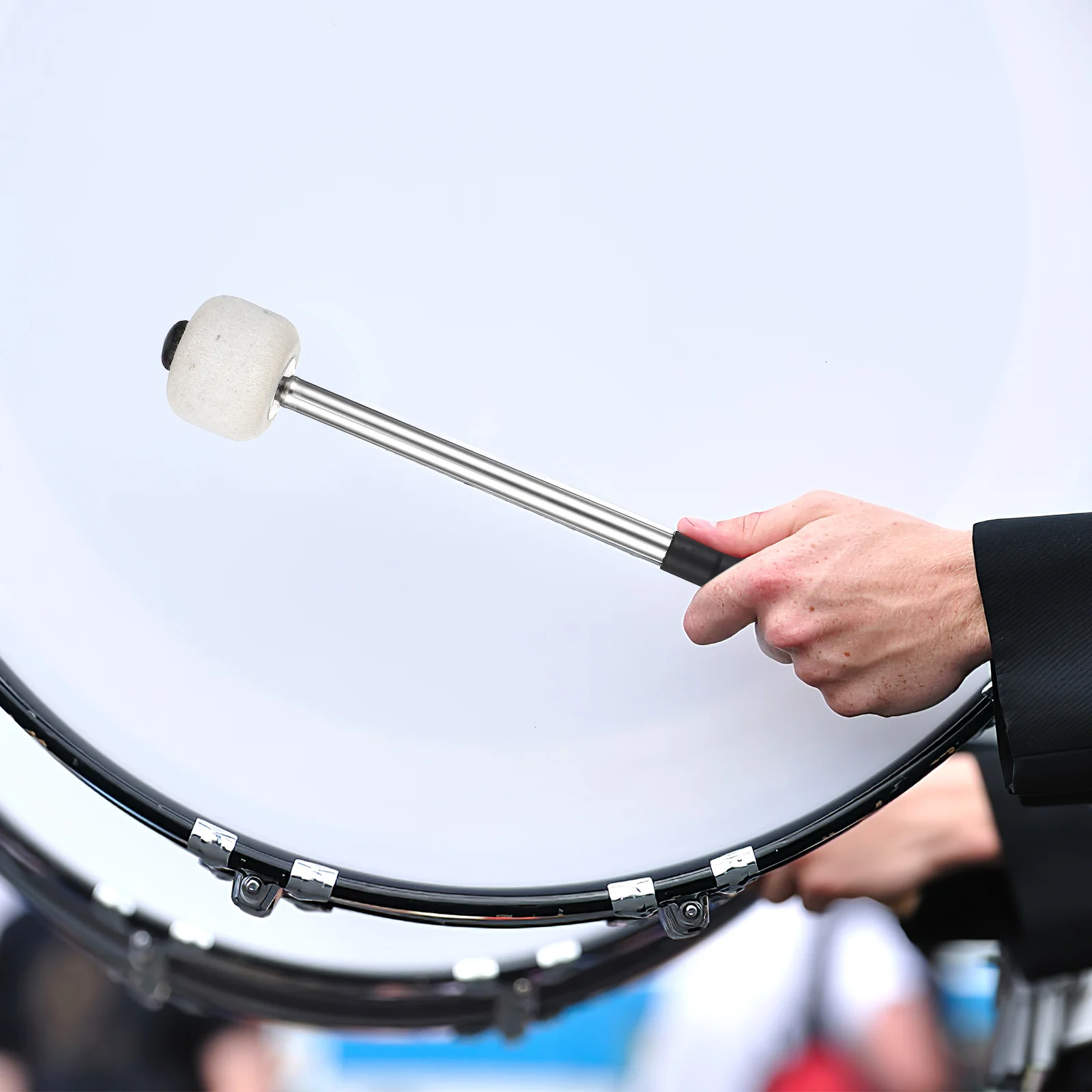 

2Pcs Percussion Sticks Lightweight Drum Mallets Stainless Steel Handle Wool Felt Tip Easy to Carry for Drum Practice Drumming