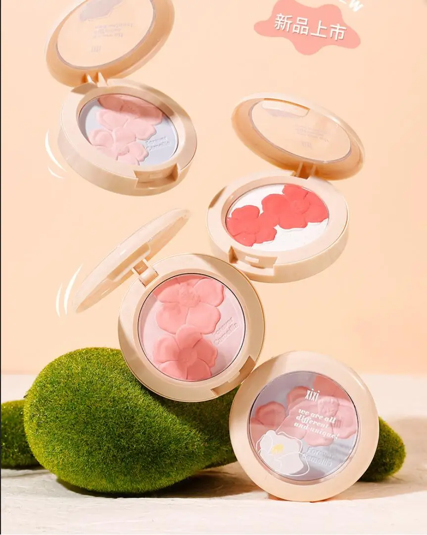 Blush Palette Face Makeup Powder Peach Red Rouge Lasting Natural Hawthorn Cheek Tint Waterproof Blusher Rouge Cosmetic T2575