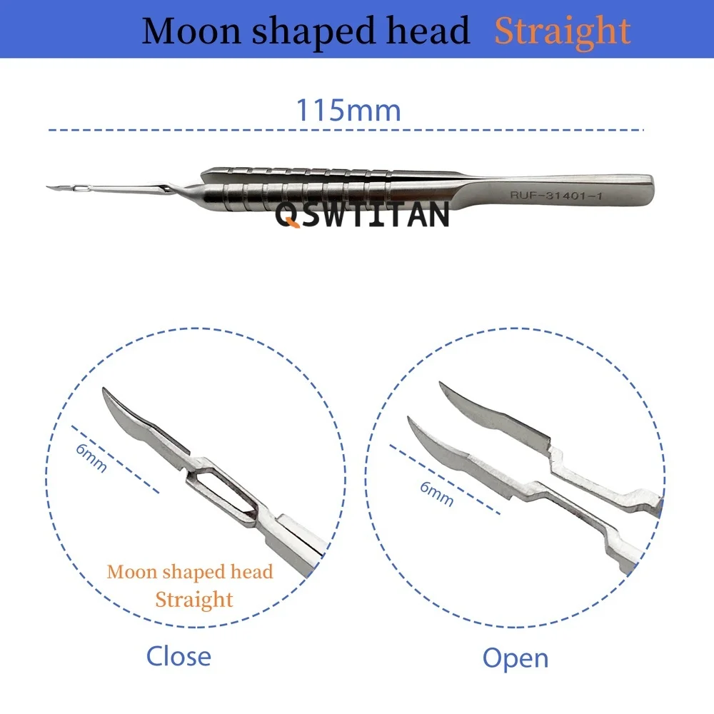 แหนบผ่าตัดตาไทเทเนียมอัลลอยด์ 115 มม. อะคาโฮชิ ฟาโก พรีชอปเปอร์ แบบตรง/งอ