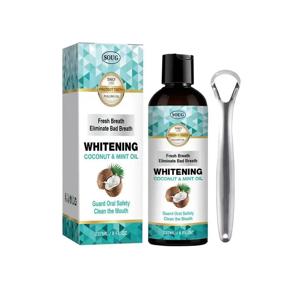 1 Stuks Kokosnoot Trekkende Olie Natuurlijke Etherische Oliën Vitamine 237Ml Whitening Gezondheidsvrije Gom Mondwater Alcohol Verse Adem Teet C8y9