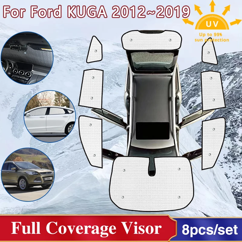 

For Ford KUGA Mk2 Accessories Escape 2012~2019 2017 Full Windshield Surround Sunshades Side Windows Visor Covers Car Accessories