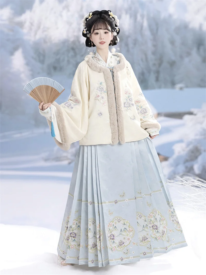 

Оригинальная верхняя одежда Ханьфу Xiang Ning Yu Snowy Taro Original Qu Jaet Ming Dynas Sle для осени и зимы, из полиэфирного волокна