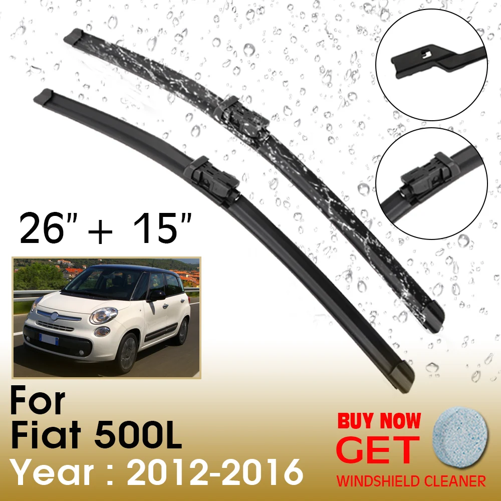 

Car Wiper Blade For Fiat 500L 26"+15" 2012-2016 Front Window Washer Windscreen Windshield Wipers Blades Accessories