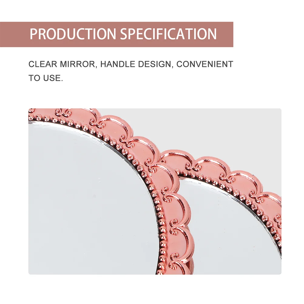 

2Pcs Portable Hand Mirror Round Vintage Mirror Smooth Polished Brighter Reflection Ideal for Travel Bedroom Bathroom Vanity