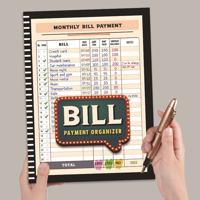 Monthly Bill Organizer Payment Tracker Planner Notebook Home Budget Spreadsheet Expense And Bill Tracker For Men Women