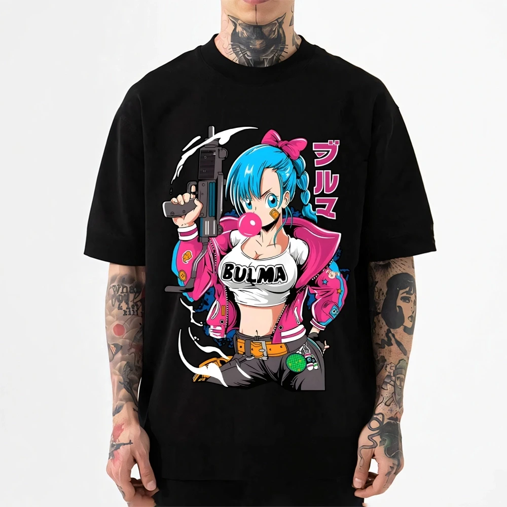 2026 New Dragon Ball Bulma Japanese Style Classic Tee High-quality Streetwear T-shirts Suitable for Both Men Women T-shirts