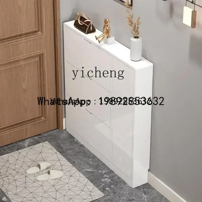 G1 shoe cabinet ultra-thin tipping bucket household door large-capacity paint rack saving storage