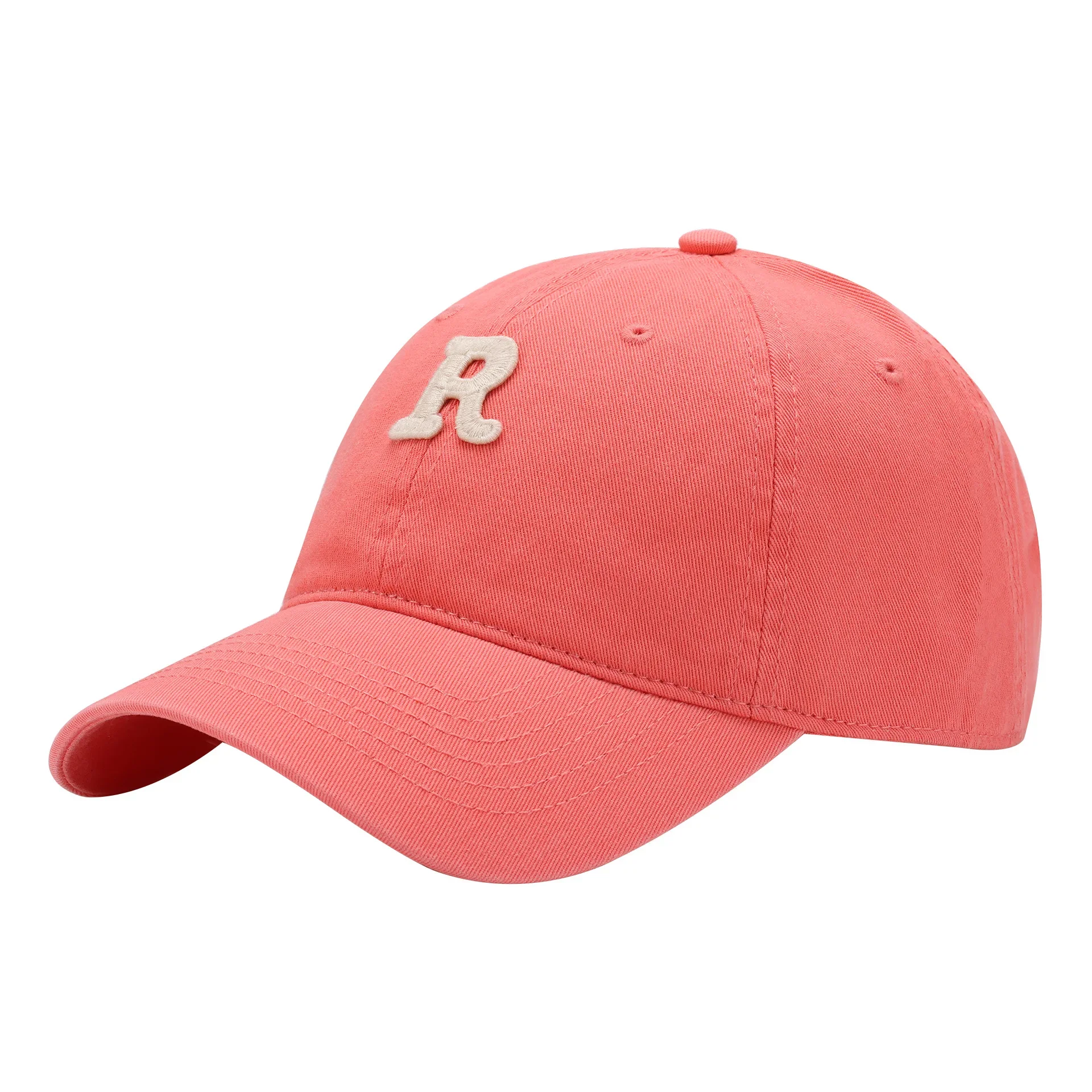 Gorras de béisbol coreanas para hombres y mujeres, gorras de algodón bordadas con letras R a prueba de sol, gorras deportivas de moda Unisex para adultos