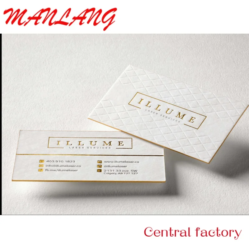 Custom  Customized White Design Business Card Gold Foiled & Embossed Business Card Personal Minimalist Visiting Name business ca