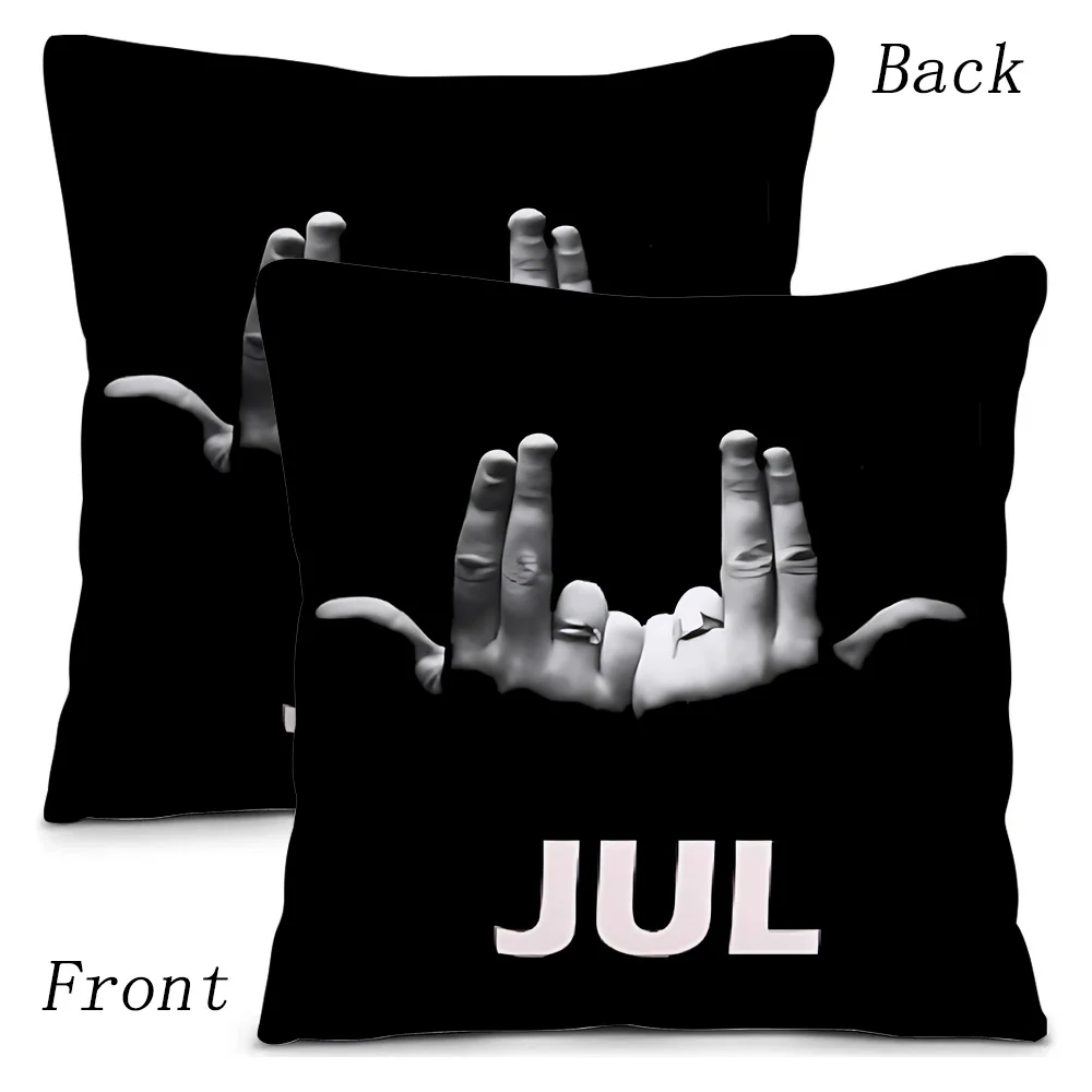 Rapper JuL C\'est Pas Des Lol Pillow Covers Cartoon Sofa Decorative Home Double-sided Printing Short Plush Cute Cushion Cover