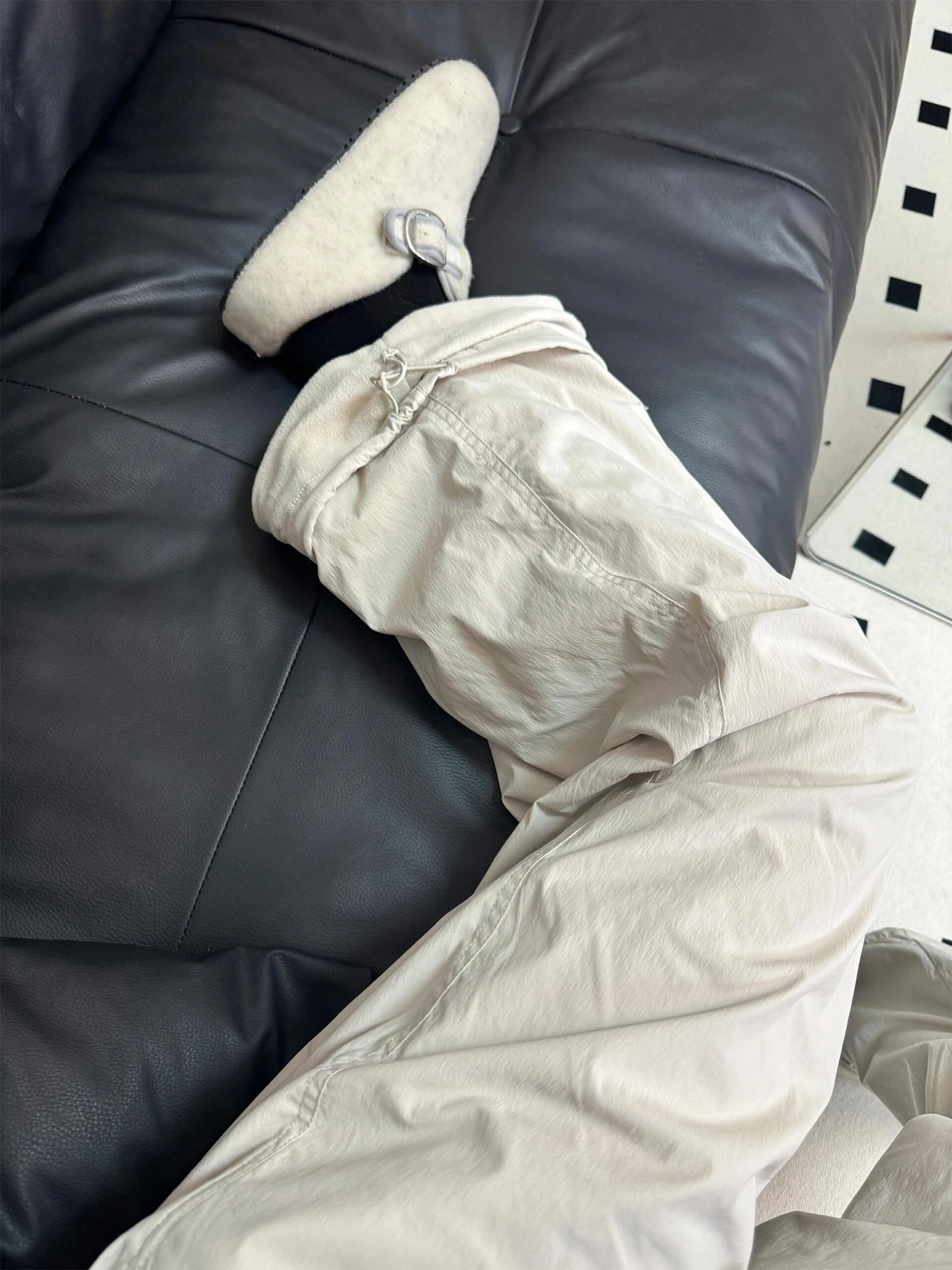 

Thiened Fce Lined Ski Pants Men's Women's Autumn Winter Cold Resistant Trousers Double Pleat Folded Warm Casual Pants