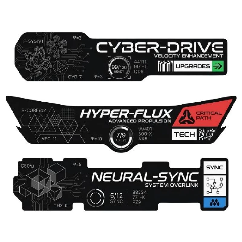 Autocollant réfléchissant Cyberpunk mécanique DIY pour moto, étiquette à code QR anglais, décalcomanie pour voiture tout-terrain, décoration de vitre, autocollant pour bagages