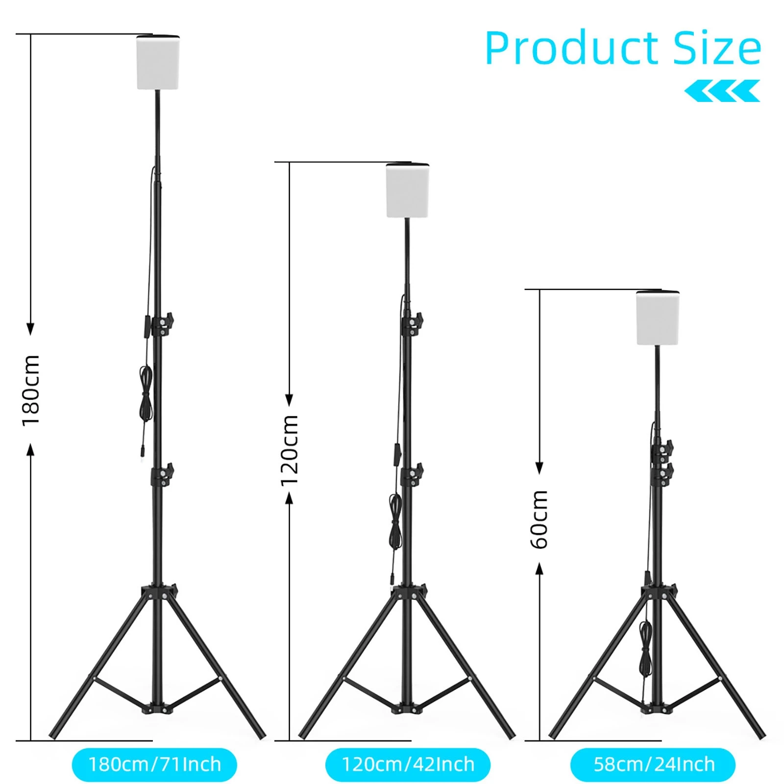 Outdoor Camping Lights Tripod Adjustable Height Photography Stand Fill Light USB 5V Power Supply Charge for Camping BBQ