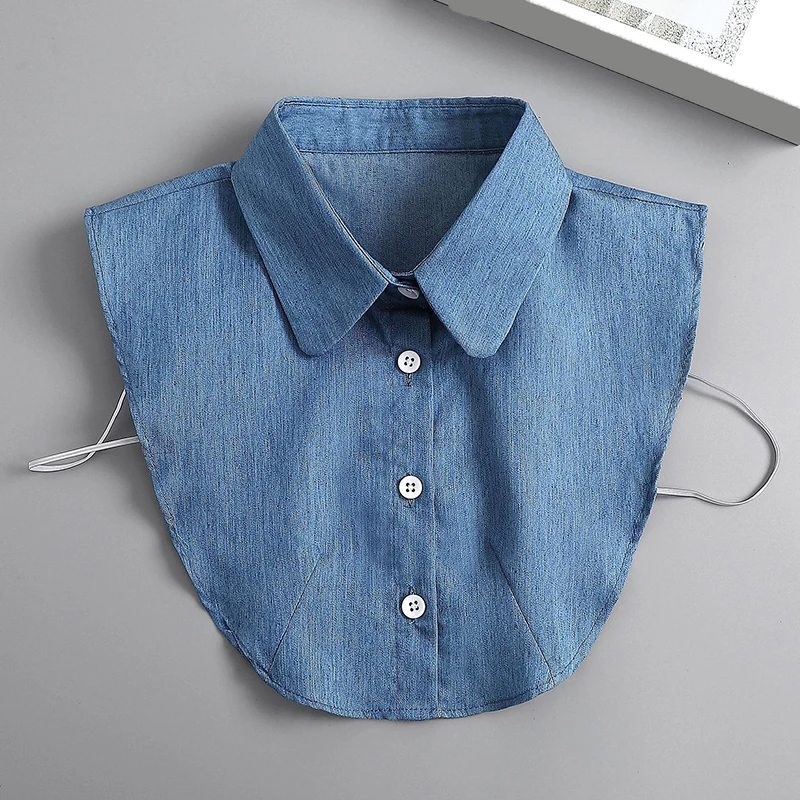 

Denim Fake Collar Vintage Detachable Denim Lapel Fake Collars Women's Shirt Blouse Sweater Inner Wear False Decorative Collar