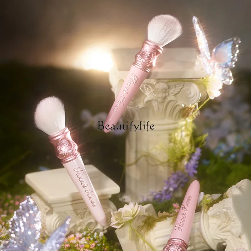 [New] Flower Knows Midsummer Night Blush Brush Wool Even Powder Skin-Friendly