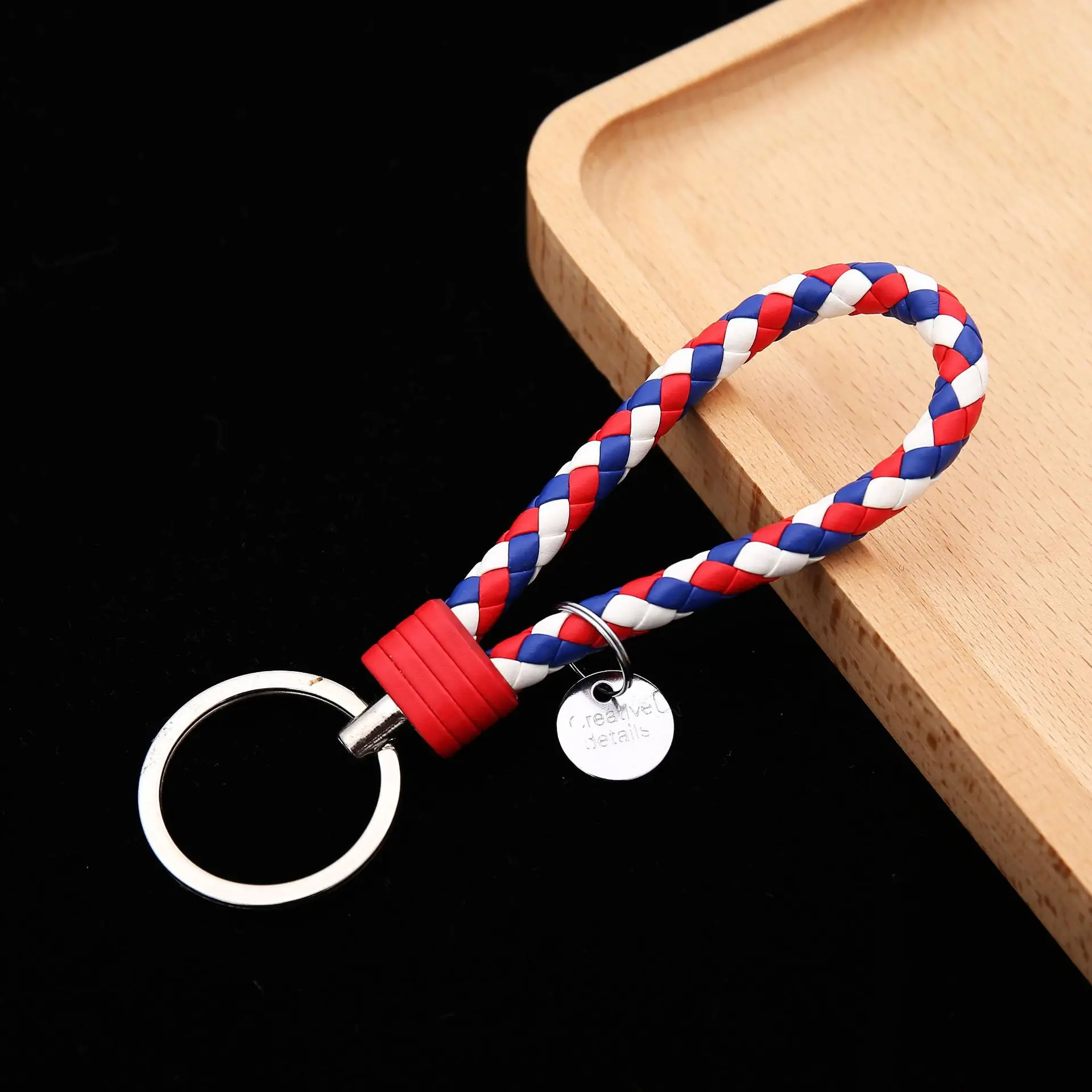 New PU Rope Keychains Woven Car Key Ring Women Bag Pendant Best Couple Party Gift Key Chain