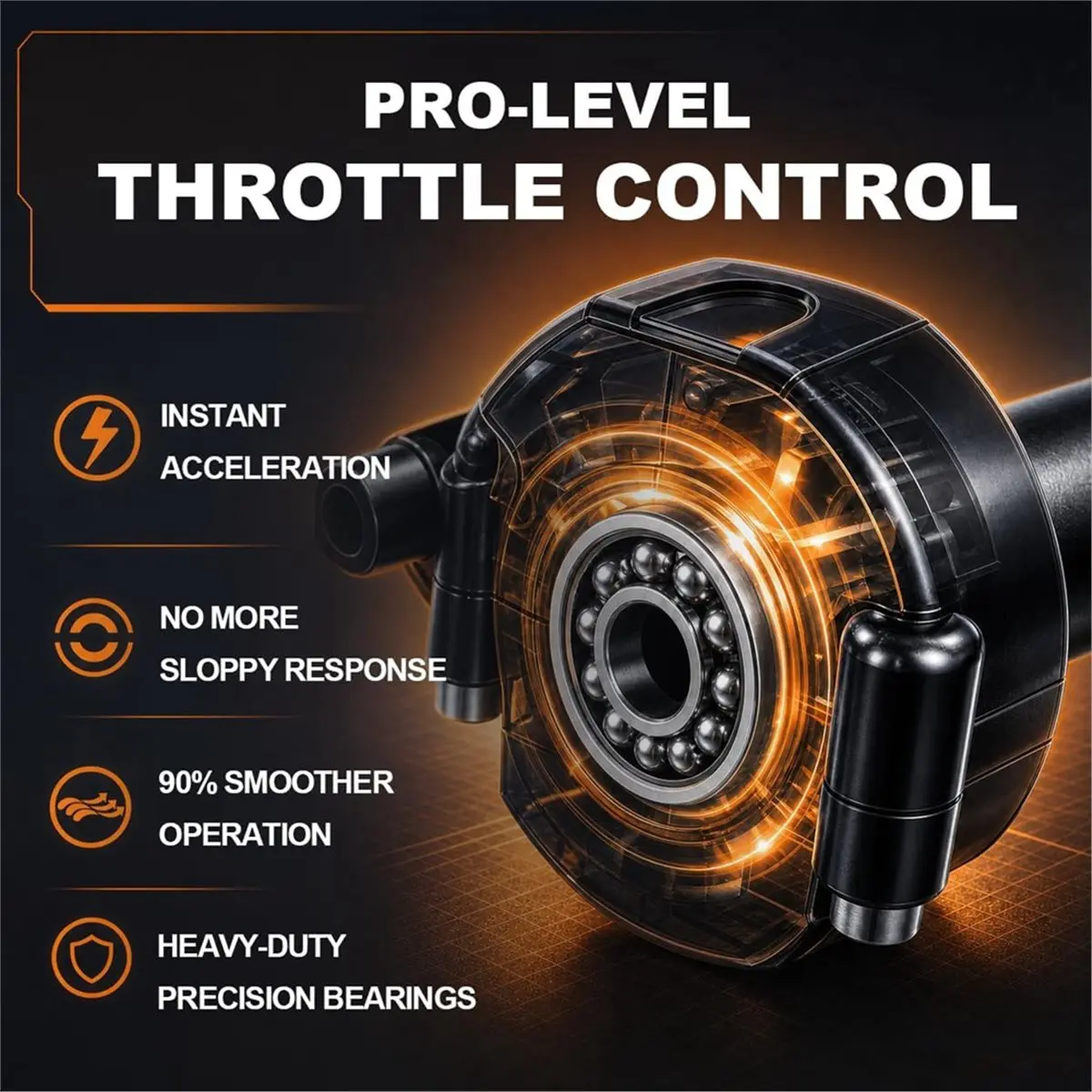 Ebike Full Twist Throttle for TST R002 12-72V, 3 Pin Ebike Throttle Grip Kit for TST Electric Dirt Bike 6