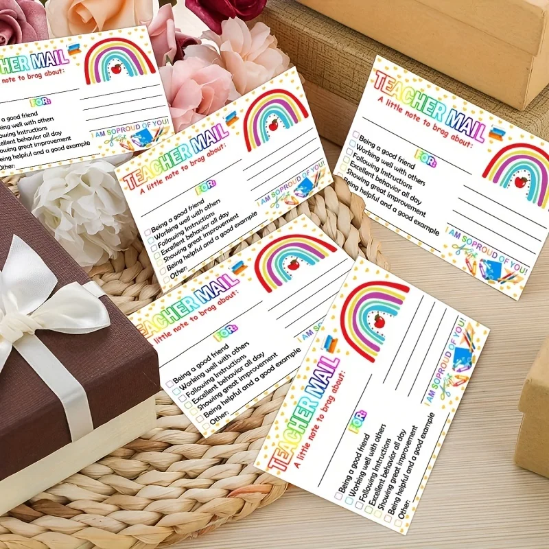 10 Rainbow Happy Letters Teachers to Parents Classroom Good Behavior Motivational Incentive Cards Motivational Notes Home, Kinde