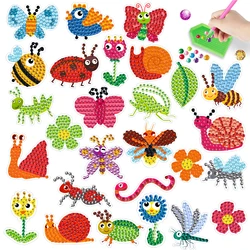 Cute Cartoon Insects Theme 5D Diamond Painting Stickers for Kids Arts and Crafts Handmade DIY Ages 6-12 Kid's Gifts