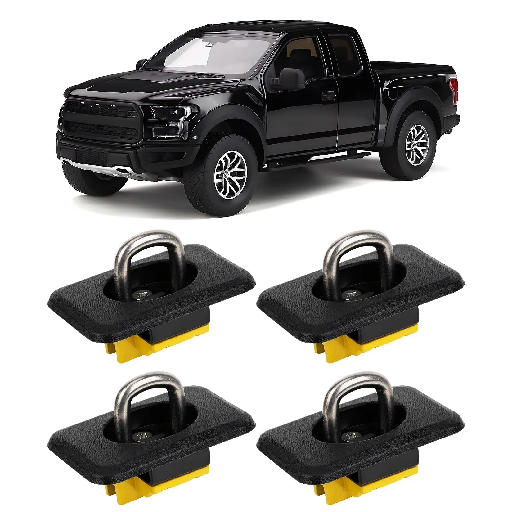 4Pcs Retractable Truck Bed Tie Down Anchors For Ford F150 F250 F350 Chevy Silverado GMC Sierra Dodge RAM Bed Hooks