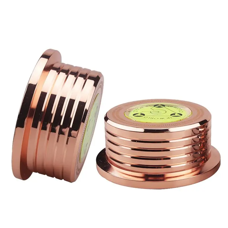 Portable Aluminum Vinyl Record Weight HiFi 50HZ LP Disc Stabilizer Turntable Vinyl Aluminum Alloy Weight Clamp Rose-Gold