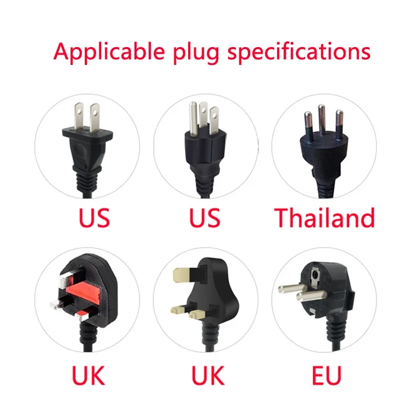 Spina UE Spina degli Stati Uniti Spina del Regno Unito Presa di corrente con cavo di prolunga 2M Presa di corrente con 3 USB 1 Type-C per il filtro