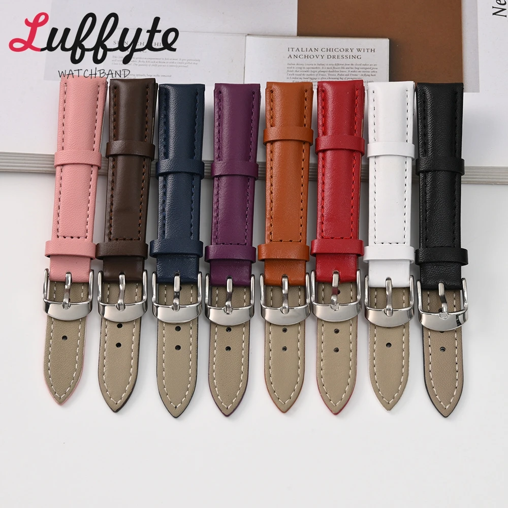 Деловой мягкий кожаный ремешок, аксессуары для часов, универсальный сменный ремешок для часов 16 мм, 18 мм, 20 мм, 22 мм