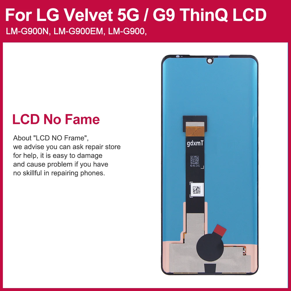 NEW For LG G9 LCD Display Touch Screen Digitizer Assembly For Velvet 5G LCD For LG G9 ThinQ Screen LM-G900 Display Replacement