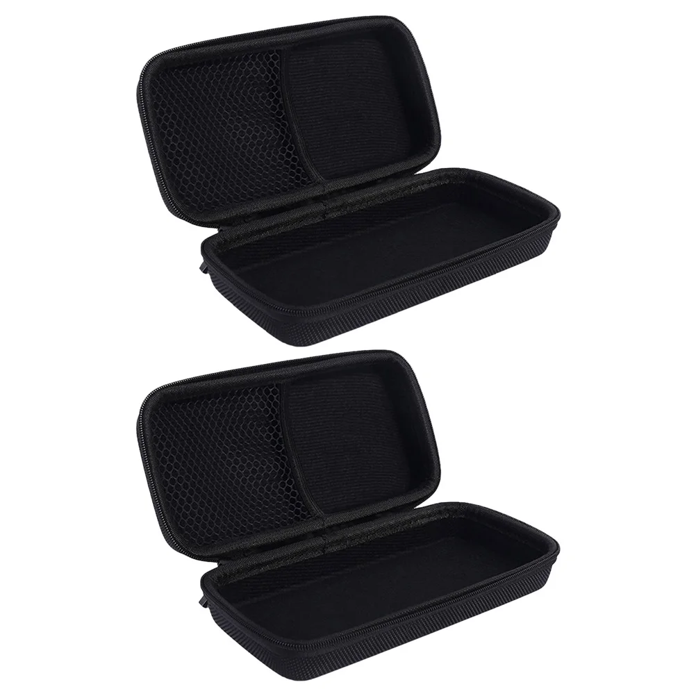 

2 Pcs Microphone Storage Box Case Portable Mini Protective Bag Lavalier Zipper Carrying