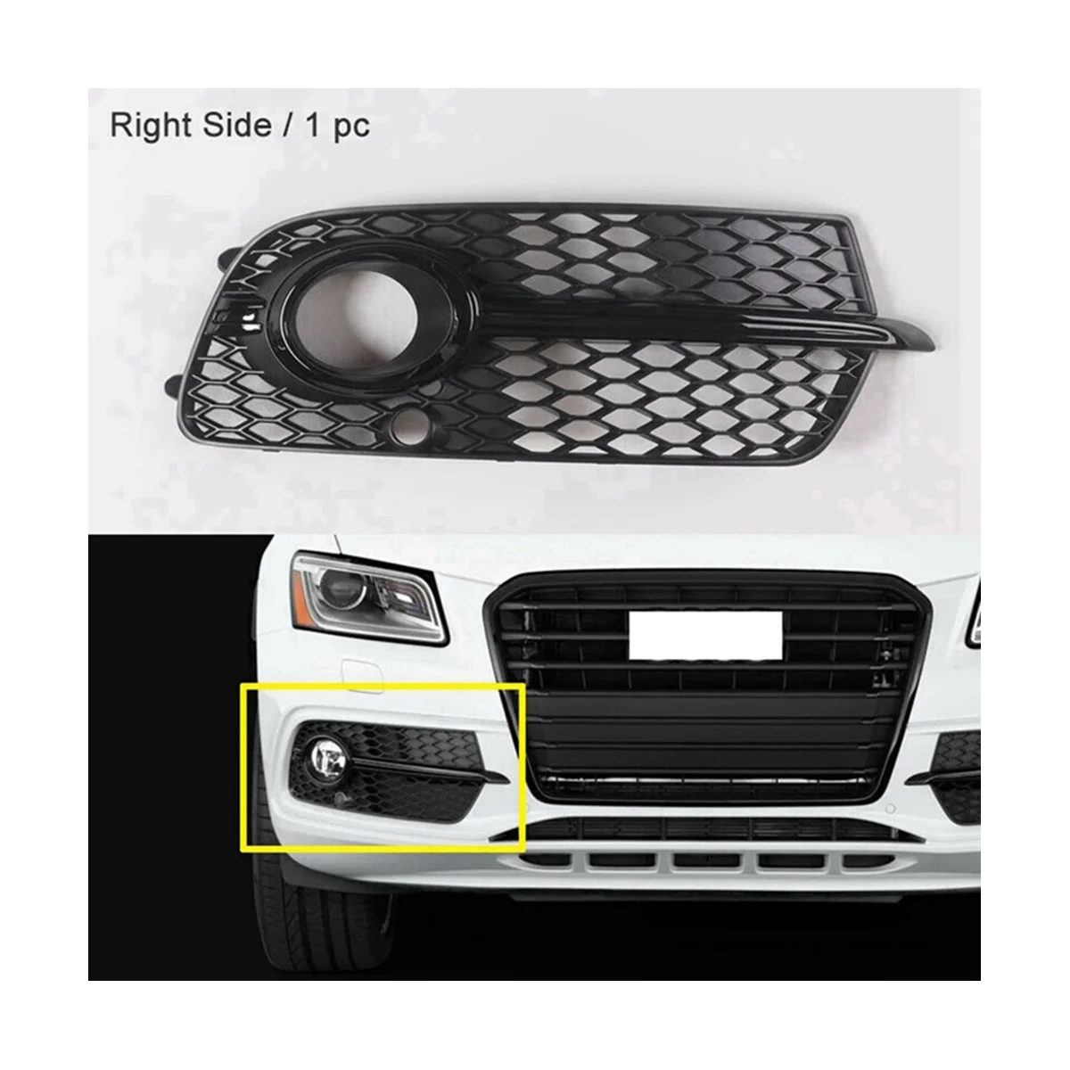 8R0807681S,8R0807682N Front Fog Light Grille Fog Light Frame Auto for Audi Q5 Sport 2013-2016