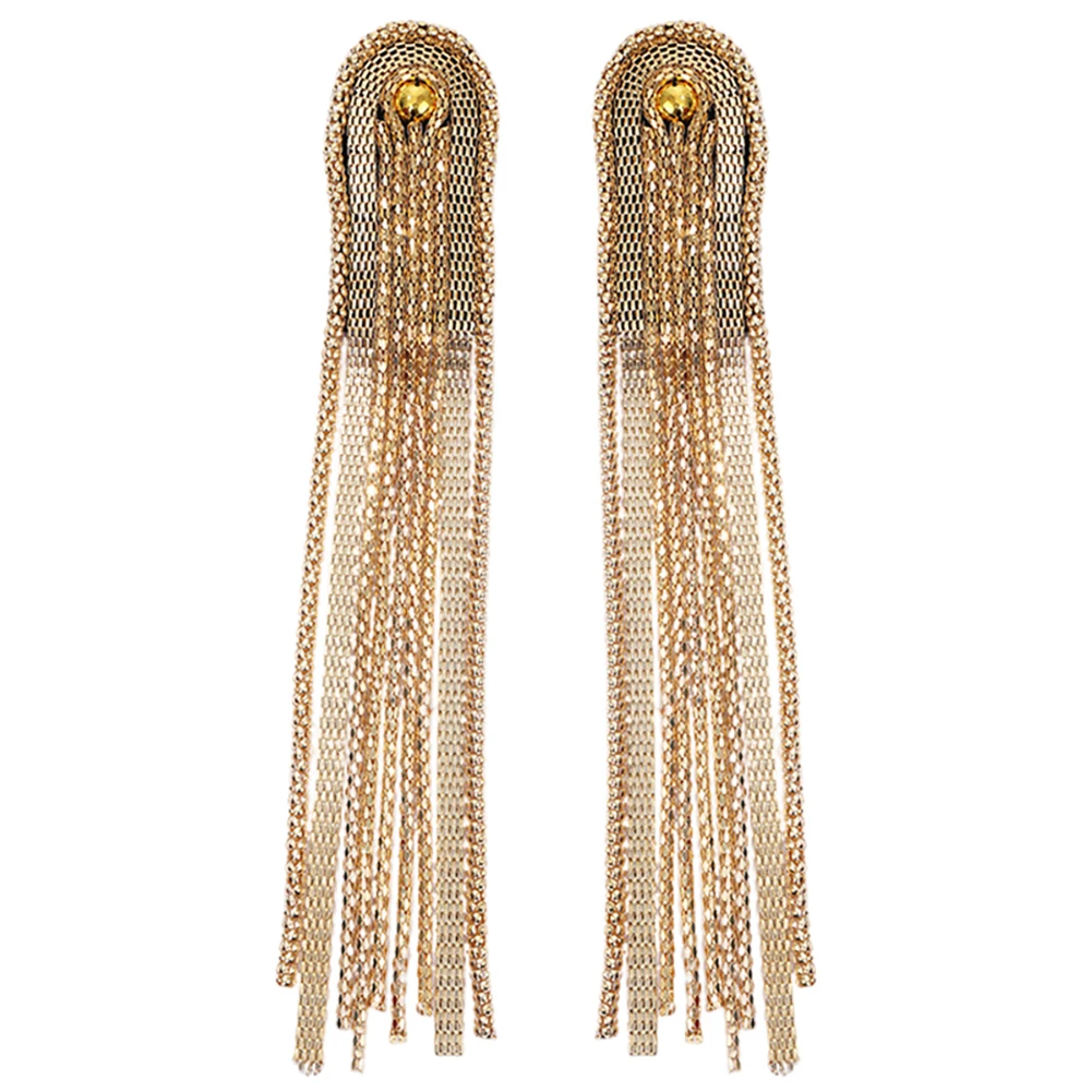 

2Pcs Women Shoulder Jewelry Tassel Rhinestones Epaulettes Metal Tassel Shoulder Epaulets for Party Wedding