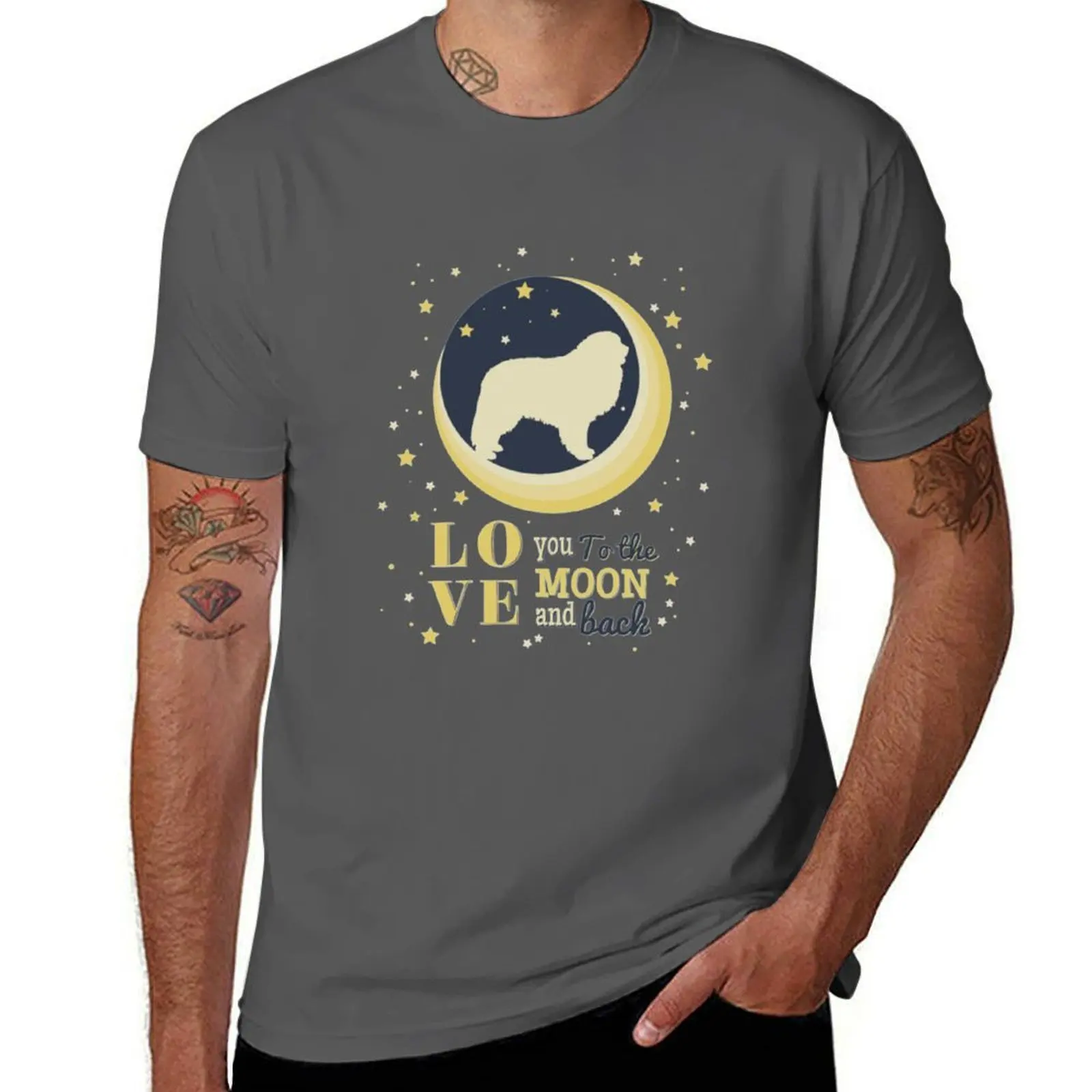 

Great Pyrenees Dog Love Moon and Back T-Shirt Plus Size Solid Color T-Shirt