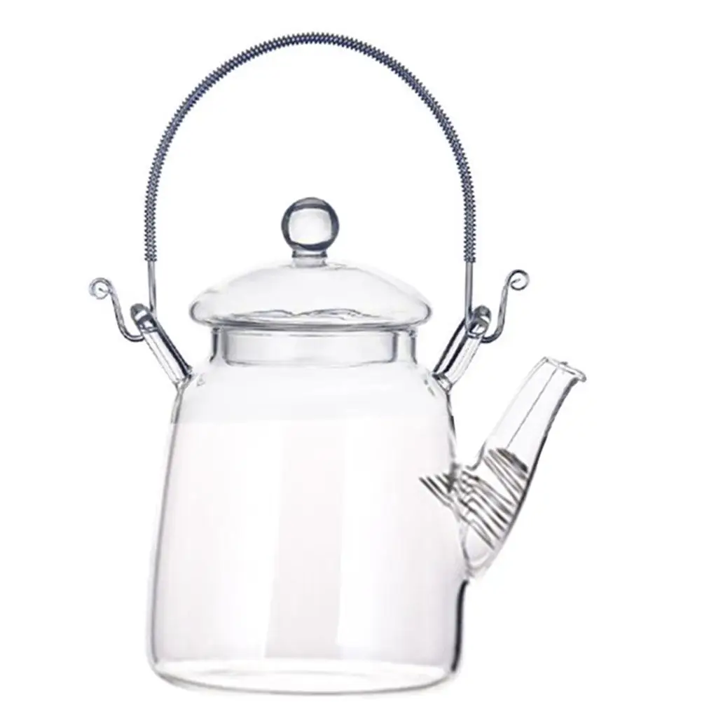 

Tibetan Teapot Clear Stovetop with Warmer Pots Glass Teapots Steeping Dispenser Infuser