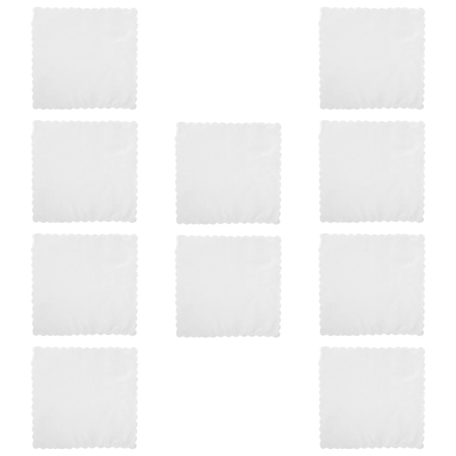 10pcs Pure Cotton Soft Handkerchiefs 11.79" White Breathable Square For Suit Pocket Daily Use Machine Washable Men Women Wedding
