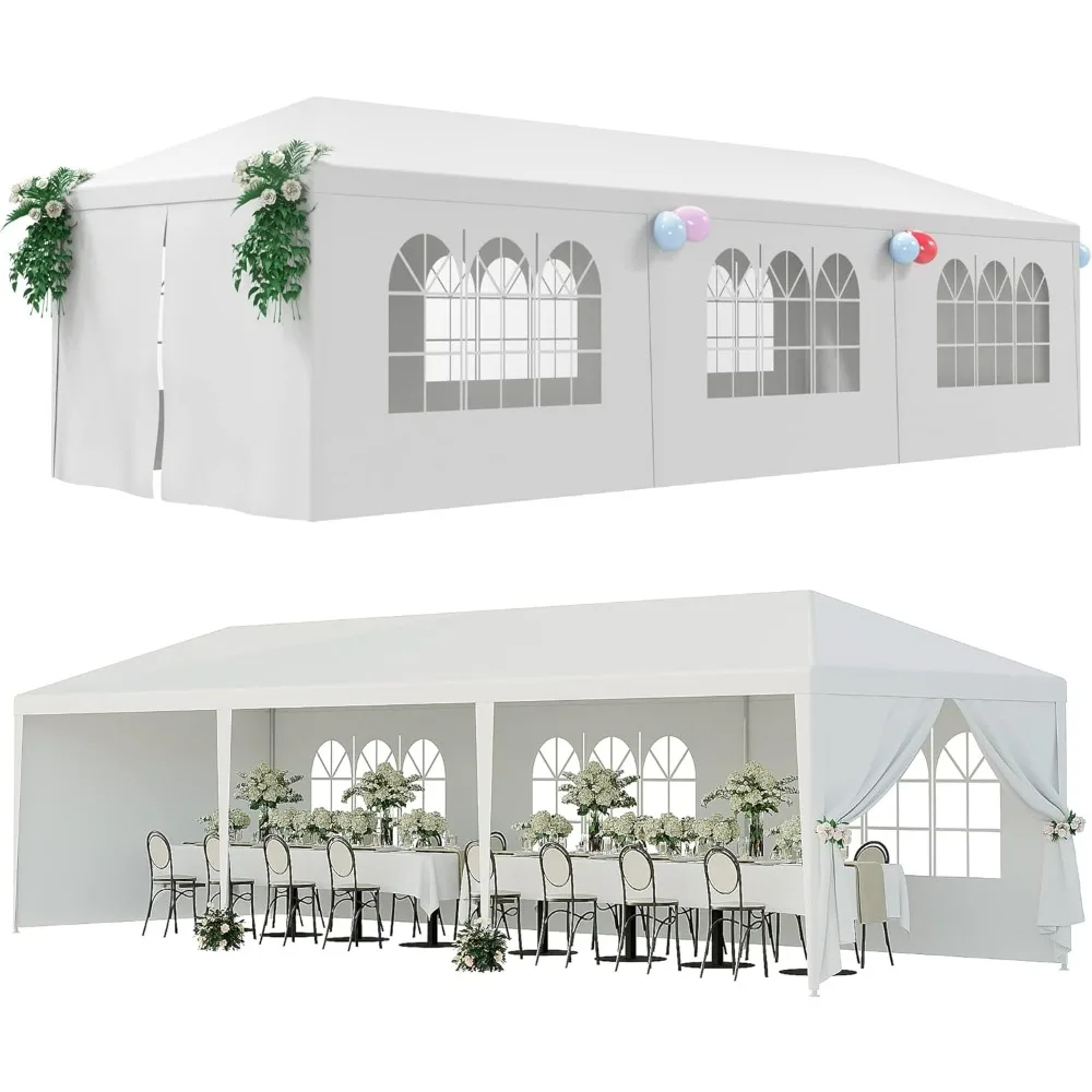 Outdoor Canopy Tent Patio Camping Gazebo Shelter Pavilion 10'x30' Cater Party Wedding BBQ Events Tent Removable Sidewalls