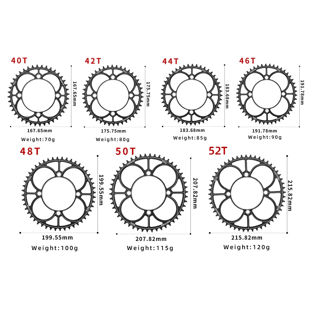 104BCD Narrow Wide Round Chainring 40T 42T 44T 46T 48T 50T 52T Mountain Bicycle Chainwheel MTB Crankset