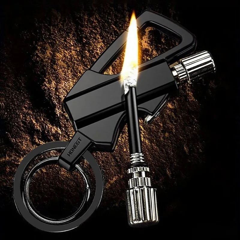 

New Outdoor Metal Portable Lighter Immortal Fire Starter Matchstick Camping Lighter Waterproof Outdoor Survival Tool
