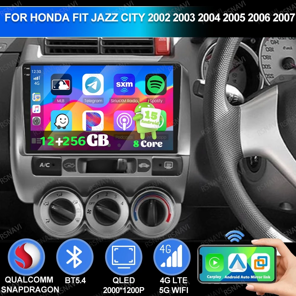 

Android 15 For Honda Fit Jazz City 2002 2003 2004 2005 2006 2007 Stereo GPS Viedo Player Navigation Multimedia BT Car Radio DSP