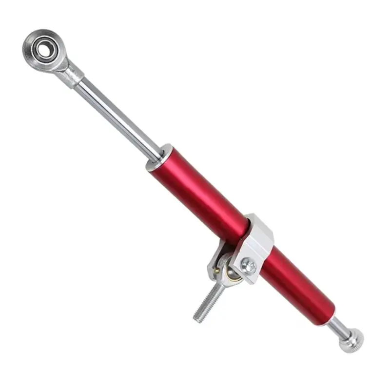 Simple Universal Steering Damper Stabilizer 330MM Motorcycle Shock Absorber Damper-Steering Direction Safety Control Red