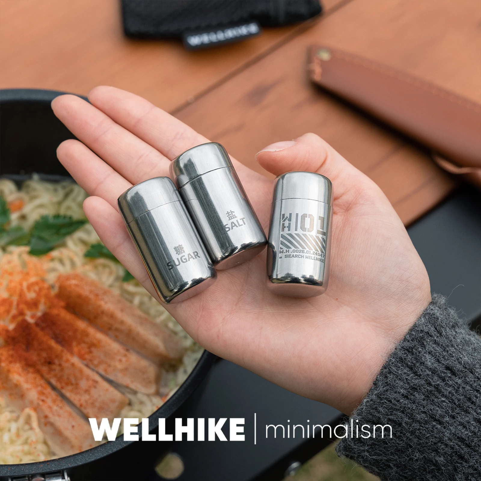 Conjunto de Frascos de Temperos WELLHIKE Mini Cápsula para Camping e Caminhadas, Recipientes Portáteis Herméticos para Sal, Açúcar e Temperos