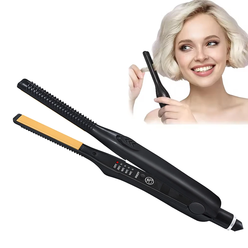 

2 in 1 Hair Straightener Curler Ceramic Flat Iron for Short Hair Women and Men Beard Straightener