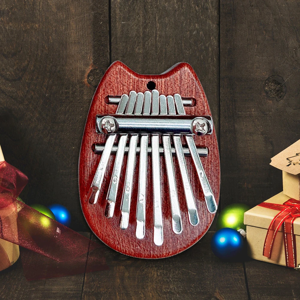 8 Keys Mini Kalimba Wooden Thumb Piano with Lanyard Musical Instrument Piano Music Lover Birthday Valentines Day Gifts - view 3