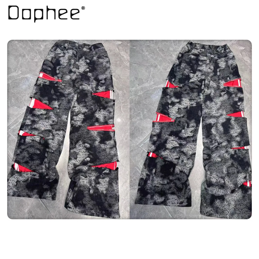 

Европейские товары, джинсовые брюки, осень 2022, новые тяжелые промышленные брюки на молнии из двойной ткани, меняющие цвет, женские джинсы Tide